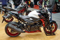 Suzuki GSX-5 750. Flüssigkeitsgekühlter Vierzylinder-Reihenmotor mit 749ccm und 114PS (84kW) bei 10500 U/min.  Foto: BMT (Berliner Motorrad Tage) Febr. 2020