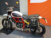 Ducati Scrambler Desert Sled. Luftgekühlter-Zweizylinder in L-Form. 803ccm mit 73PS (54kW) bei 8250U/min. (Eine Version mit 45PS (34kW) ist verfügbar.  Foto: BMT (Berliner Motorrad Tage) Febr. 2020