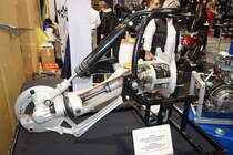 Schönes Schnittmodell eines BMW Doppelschleifenrohrrahmen mit 4-Gang-Klauengetriebe. Foto: BMT (Berliner Motorrad Tage) Febr. 2020