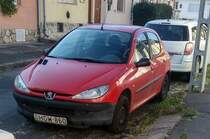 Peugeot 206 Basisvariante. Aufnahme: Pécs (Ungarn) September, 2019.