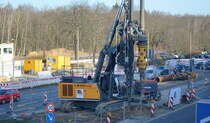 Drehbohrgerät LIEBHERR LB 20-230 der Fa. ECHTERHOFF am 13.02.20 Berlin Marzahn.