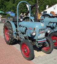 =Eicher Puma, Bj. 1963, 28 PS, steht bei der Oldtimerveranstaltung der  Alten Zylinder  in Hilders, Juni 2019