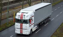 Sattelzug der Fa. aircargo trucking & handling GmbH mit einer DAF XF 105.??? Berlin-Brandenburg Edition Zugmaschine am 14.02.20 Berlin Schöneweide.