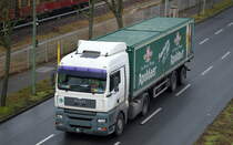 Sattelzug der Brauerei Apoldaer mit MAN TGA 18.440 Zugmaschine am 14.02.20 Berlin Schöneweide.