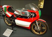 Rennmotorrad Jawa 250 Typ 672 -1978 Zweitakt-Zweizylinder, Sonderausstellung Jawa in Nationales Technisches Museum Prag am 8.1.2020
