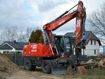 ATLAS 190W Mobilbagger der Fa. FREY OHG (Mietbaumaschine) am 18.02.20 Baustelle Golm (Potsdam).