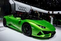 Grüner Lamborghini Huracan EVO (Autosalon Genf 2019).