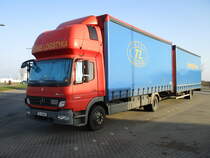 Der Fahrer schlief noch im Mercedes Benz Hängerzug,am 08.Februar 2020,auf dem Rastplatz Demminer Land an der A 20.