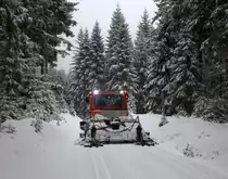 Nachschuß auf die Loipenraupe , Kammloipe, Nähe Weitersglashütte. 14.02.2020 11:12 Uhr.