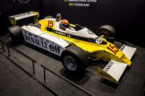 Renault Formel 1 Rennwagen aus den 80ern, ausgestellt auf dem Autosalon Genf, 2019.