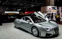 Hispano Suiza Carmen, ausgestellt auf dem Autosalon Genf, 2019.