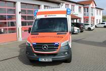 Nagelneuer Malteser Mercedes Benz Sprinter RTW am 14.03.20 bei einen spontanen Fototermin 