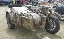 =Zündapp-Gespann in Wehrmachtsausführung, ausgestellt beim Oldtimertreffen in Ostheim, 07-2019