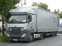 =MB Actros mit einem Auflieger der RUDOLPH LOGISTIC GRUPPE im August 2019 unterwegs auf der B 84