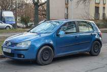 VW Golf V. Foto: Januar, 2020, Pécs, Ungarn.
