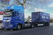 DAF XF 530, der 'Cristian Bohling -Spedition', Berlin im März 2020.