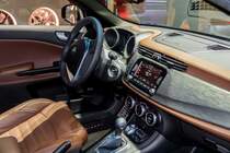 Interieur der Facelift Alfa-Romeo Giulietta. Foto: Autosalon Genf, 2019.
