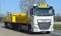 Fa. Menke Spezialtransporte mit einem DAF 460 PS? LKW mit Hänger u.a. für Baustofftransporte am 23.03.20 Brandenburg Hbf.
