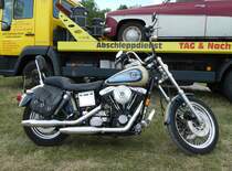 =Harley Davidson steht beim Oldtimertreffen in Ostheim, 07-2019