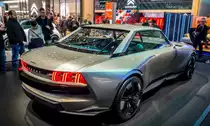 Rückansicht: Peugeot e-Legend Concept. Foto: Autosalon Genf, 2019.