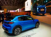 Der neue Peugeot 208 hat auch den Tietel  Car Of The Year  für 2020 gewonnen. Foto: Autosalon Genf, 2019.