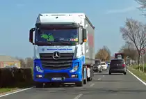 MB Actros Sattelzug von  Rheinland-Logistik  bei Euskirchen - 17.03.2020