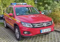 =VW Tiguan als Kommandowagen vom Fachdienst Gefahrenabwehr LK Fulda steht in Hünfeld anl. der Hessischen Feuerwehrleistungsübung 2019, 09-2019