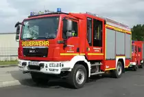 =MAN als Löschgruppenfahrzeug LF 10 der Feuerwehr PETERSBERG-MARGRETENHAUN steht in Hünfeld anl. der Hessischen Feuerwehrleistungsübung 2019, 09-2019