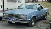 =Chevrolet El Camino steht auf dem Austellungsgelände beim Oldtimertreffen in Ostheim, 07-2019