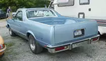 =Chevrolet El Camino steht auf dem Austellungsgelände beim Oldtimertreffen in Ostheim, 07-2019