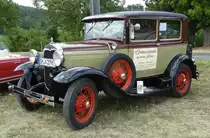 =Ford A, Bj. 1930 3263 ccm, 39,44 PS, steht auf dem Austellungsgelände beim Oldtimertreffen in Ostheim, 07-2019