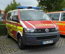 =VW T 5 als MTW der Feuerwehr BAD SODEN a. TAUNUS steht in Hünfeld anl. der Hessischen Feuerwehrleistungsübung 2019, 09-2019