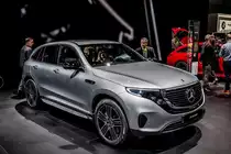 Mercedes-Benz EQC SUV mit Elektroantrieb. Foto: Autosalon Genf, 2019.