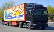 DAF XF 105.460 Zugmaschine aus Bulgarien mit Auflieger (WIRTZ AIR CARGO) am 16.04.20 Berlin Marzahn.