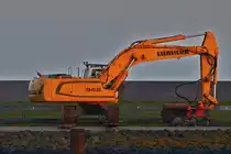 Liebherr 946 Raupenbagger, wartet am morgen auf seinen Einsatz. 05.16