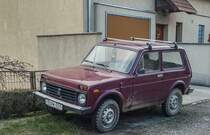 Lada Niva, fotografiert in Oktober, 2019.