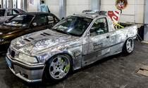 BMW 3-er E36 umbau auf Pick-Up, fotografiert in März, 2019 auf der Automobil und Tuning Show.