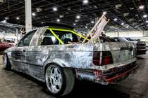 Dieser BMW 3 E36 Pick-Up ist noch sichtbar  Work in progress . Foto: März, 2019 auf der Automobil und Tuning Show.