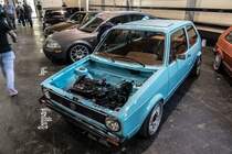 VW Golf I clean tuning, fotografiert in März, 2019 auf der Automobil und Tuning Show.