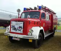 Magirus 150 D 10, Bj. 1967, 150 PS, steht als Löschfahrzeug bei der Oldtimerausstellung in Uttrichshausen, 07-2019