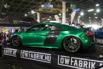 Audi R8 in grüner Lackierung. Foto: AMTS, 03.2019, Budapest.