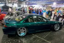 Nissan 200SX anspruchsvoll getunt, ausgestellt auf der AMTS (Automobil un Tuning Show) in Budapest, März 2019.