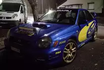 Subaru Impreza Mk2 in Rallye-design fotografiert in Dezember, 2019.