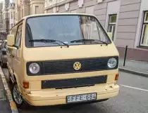 VW Transporter T3 fotografiert in Dezember, 2019.