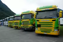 Scania und MB Actros von Thommen Furler am 26.6.16 beim Trucker Festival Interlaken.