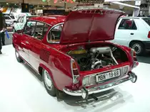 Heckansicht eines Skoda 1000 MBX, wie er von 1966 bis 1969 gebaut wurde. Techno Classica Essen am 09.04.2016.