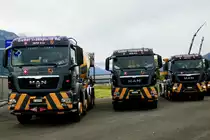 Drei MAN Betonmischer von Eicher Transporte 26.6.16 beim Trucker Festival Interlaken.