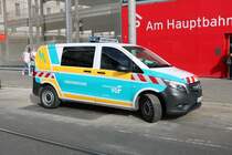 VGF Mercedes Benz Vito ELW Fahrstromtechnik am 01.07.20 in Frankfurt am Main Hbf bei einer Straßenbahn Entgleisung 