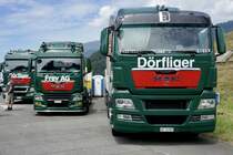 Drei MAN von Dörfliger am 25.6.18 beim Trucker Festival Interlaken.