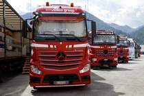 Drei MB Actros von Volken am 25.6.18 beim Trucker Festival Interlaken.
